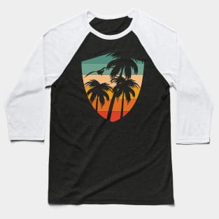 Beverly Hills los angeles palm trees badge vintage sunset Baseball T-Shirt
